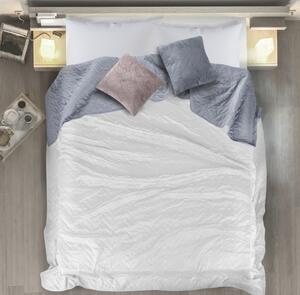 Sivý obojstranný prehoz na posteľ s jemnou štruktúrou Sivá