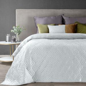 Elegantný biely prehoz na posteľ prešitý reliéfnym vzorom hot press Biela