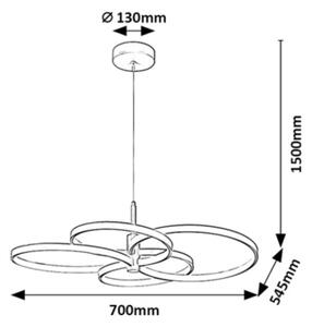 Rabalux 72401 - LED stmievateľný luster na lane ISIDORA 70W/230V 3000-6500K+diaľkový ovládač