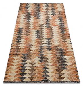 Moderný koberec MUNDO D5781 trojuholníky 3D outdoor oranžovo/ béžový