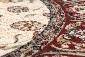 Vlnený okrúhly koberec OMEGA ARIES Kvety, rubínovo - červený