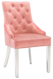 Jedálenská stolička ružová zamatová