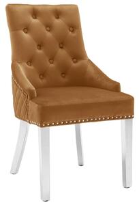 Jedálenská stolička hnedá zamatová