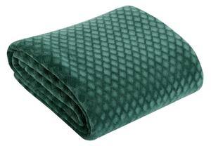 Krásna tmavo zelená hrejivá deka z mikrovlákna 150 x 200 cm Zelená
