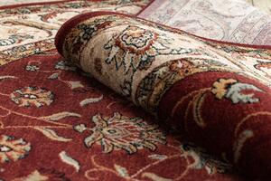 Vlnený oválny koberec OMEGA ARIES Kvety, rubínovo - červený
