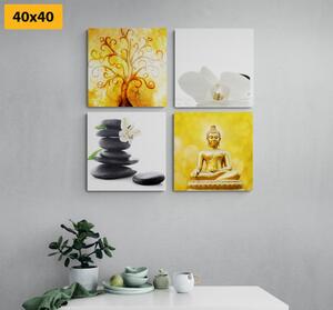 Set obrazov Feng Shui v bielo-žltom prevedení