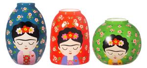 Keramické vázy v súprave 3 ks (výška 8 cm) Floral Frida – Sass & Belle