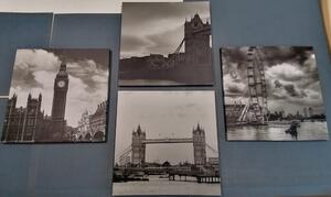 Set obrazov tajomný Londýn v čiernobielom prevedení