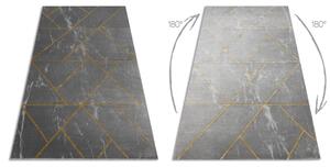 Koberec EMERALD exkluzívne 1012 glamour, štýlový geometrický, mramor sivo / zlatý