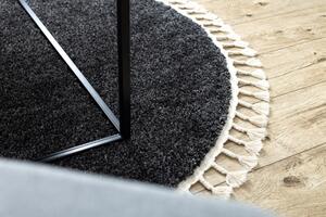 Okrúhly koberec BERBER 9000 sivý, strapce, Maroko Shaggy