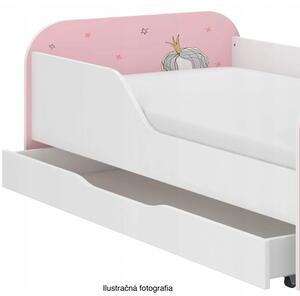 Detská posteľ v vysokým čelom s motívom medvedíka 140 x 70 cm