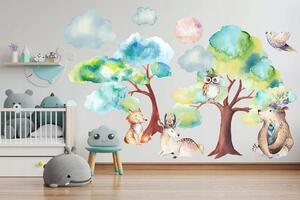 Krásna farebná nálepka na stenu pre deti v jemný tónoch