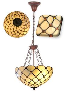 Reversed vitráž luster do spálne Tiffany HIVE Ø40 3*E27