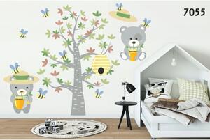 Kvalitná detská nálepka na stenu medvede a včely