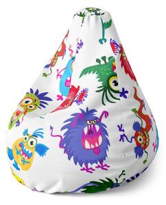 Sablio Sedací vak Pear Barevné Príšerky - 70 x 95 x 15 cm