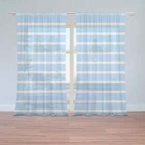 Sablio Záclony Modro-biele pruhy: 2ks 150x250cm