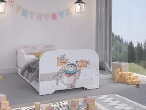 Kvalitná detská posteľ 140 x 70 cm macko a priatelia Biela
