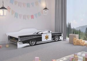 Exkluzívna detská posteľ pre mladého šerifa 140 x 70 cm Čierna