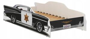 Kvalitná detská posteľ pre mladého šerifa 160 x 80 cm Čierna