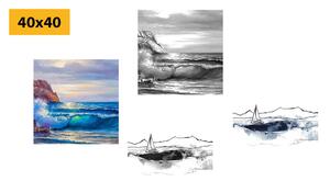 Set obrazov imitácia maľovaného mora
