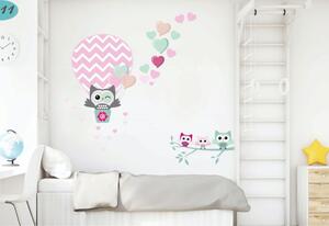 Okrasná nálepka do dievčenskej izby zamilovaná sovička 60 x 120 cm