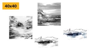 Set obrazov more v imitácii olejomaľby