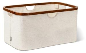 Krémový látkový skladací kôš na bielizeň Bamboo/Linen – Bigso