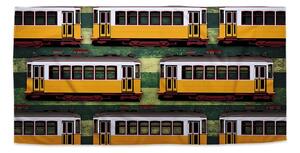 Sablio Uterák Lisabonské historické električky Zelený Pattern - 30x50 cm