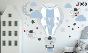 Kvalitná nálepka na stenu do detskej izby lietajúci sloníci