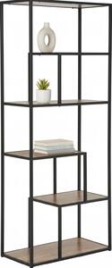 REGÁL, prírodná farba, čierna, železo, 70/170/33 cm Xora - Online Only drobný nábytok, Online Only