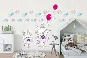 Detská nálepka na stenu pre dievčatko zajačik baletka
