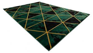 Koberec EMERALD exkluzívny 1020 glamour, mramor, trojuholníky zeleno/ zlatý