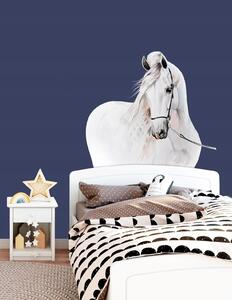 Krásna nálepka na stenus motívom bieleho koňa