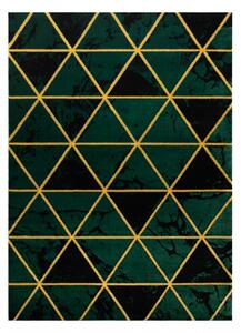 Koberec EMERALD exkluzívny 1020 glamour, mramor, trojuholníky zeleno/ zlatý