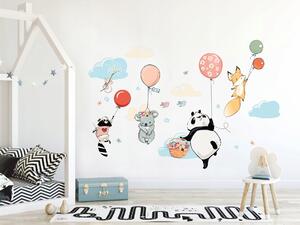 Detská nálepka na stenu s veselým motívom lietajúcich zvieratiek L