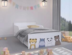 Čarovná detská posteľ so zvieratkami 160 x 80 cm Biela