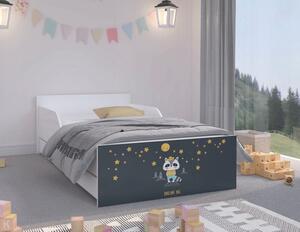 Kvalitná detská posteľ v tmavších farbách s motívom nočnej oblohy 160 x 80 cm Biela