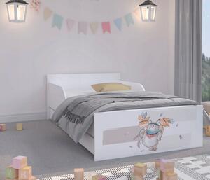 Rozkošná detská posteľ 160 x 80 cm so zvieratkami Biela