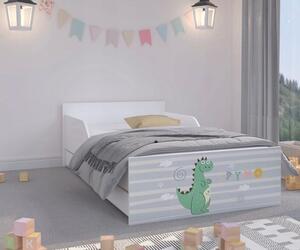 Úchvatná detská posteľ 160 x 80 cm s rozkošným dráčikom Biela