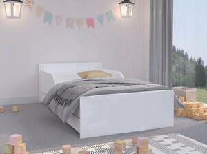 Jednoduchá a univerzálna detská posteľ bielej farby 160 x 80 cm Biela