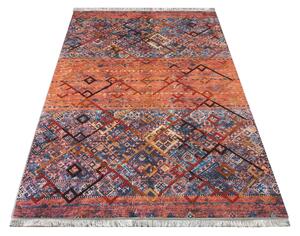 Farebný kvalitný koberec so strapcami v boho štýle Oranžová Šírka: 80 cm | Dĺžka: 150 cm