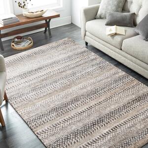 Moderný koberec s hrubo tkaným vzorom béžovej farby Šírka: 120 cm | Dĺžka: 170 cm