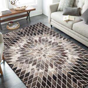Hnedý vzorovaný koberec a abstraktným motívom Šírka: 80 cm | Dĺžka: 150 cm