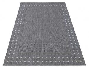 Luxusný obojstranný sivý koberec s ozdobným okrajom Sivá Šírka: 80 cm | Dĺžka: 150 cm