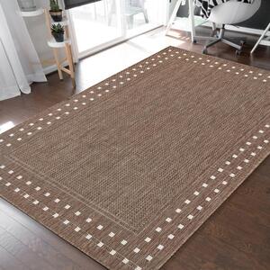 Eleganný obojstranný koberec s efektným okrajom Hnedá Šírka: 80 cm | Dĺžka: 150 cm