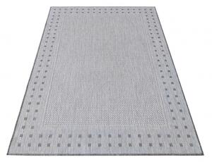 Luxusný obojstranný sivý koberec s ozdobným okrajom Sivá Šírka: 80 cm | Dĺžka: 150 cm