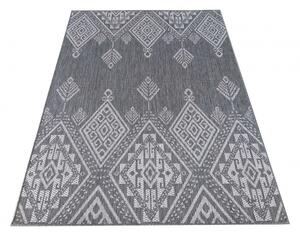 Dizajnový sivý kobrec s prepracovaným vzorom Sivá Šírka: 80 cm | Dĺžka: 150 cm