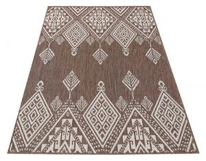 Luxusný hnedý koberec s bielym vzorovaním Šírka: 80 cm | Dĺžka: 150 cm
