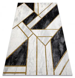 Koberec EMERALD exkluzívny 1015 glamour, mramor, geometrický čierno/ bielo/ zlatý