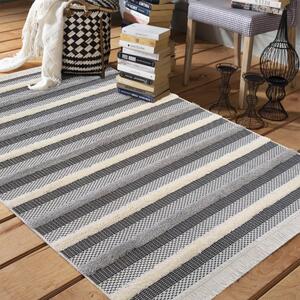 Pruhovaný škandinávsky koberec s ozdobnými strapcami Šírka: 120 cm | Dĺžka: 170 cm